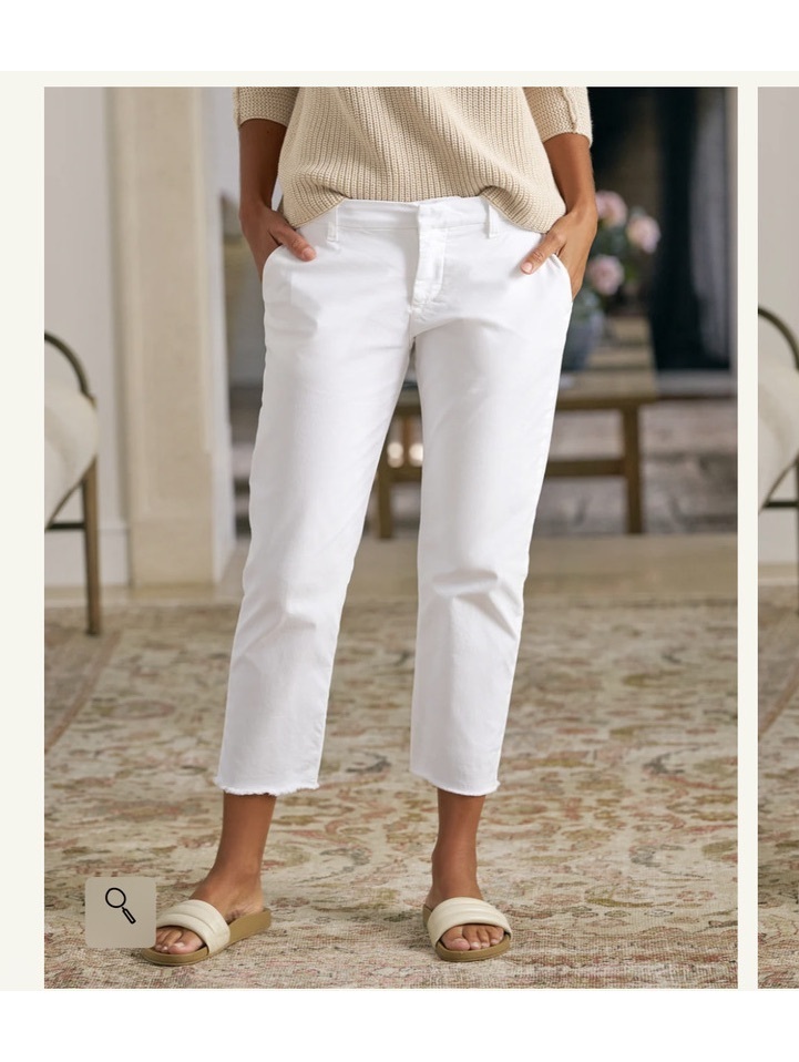 Frank And Eileen Wicklow White Italian Stretch Chino Size 4